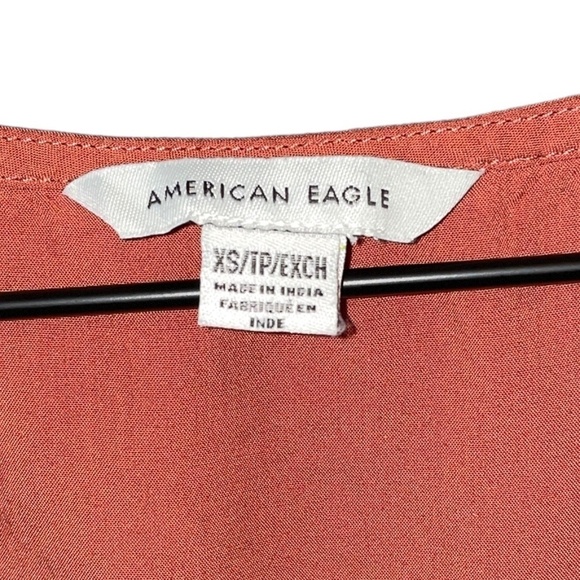 NWOT American Eagle Burnt Orange Tank Top Front Tie Buttons Soft Lightweight XS - Picture 4 of 6